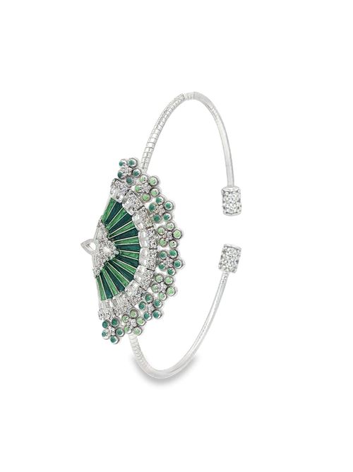Diva crystal stones green glazed bracelet GOCCIAZZURRA JEWELS | BRDIVARODIOVERDE